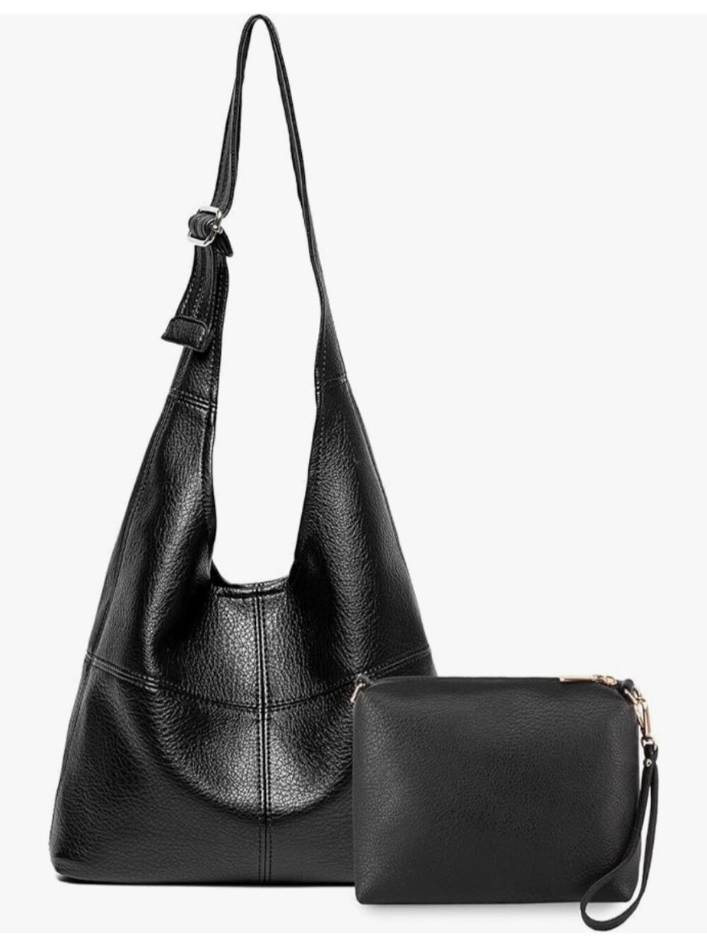 Montana West Black Hobo Shoulder Bag with Cosmetic Bag NWT - Picture 1 of 7